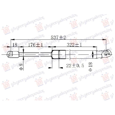 AMORTIZER GEPEK VRATA (537L-575N)