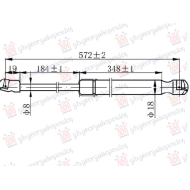 AMORTIZER GEPEK VRATA (570L-620N)