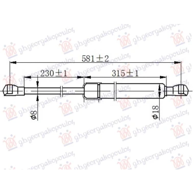 AMORTIZER GEPEK VRATA (581L-305N)