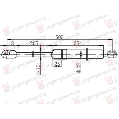 AMORTIZER GEPEK VRATA (595L-545N)