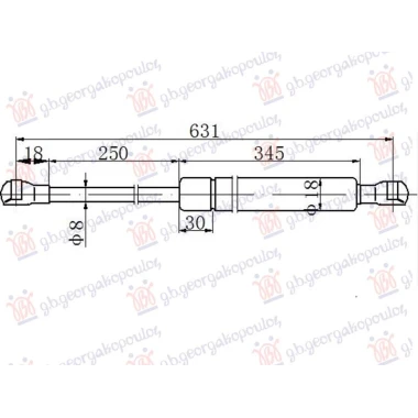 AMORTIZER GEPEK VRATA (632.5L-550N)