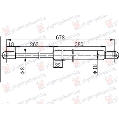 AMORTIZER GEPEK VRATA (678.5L-630N)