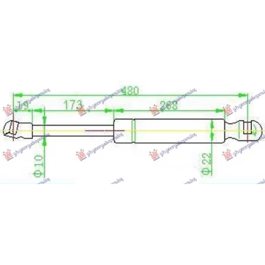 AMORTIZER GEPEK VRATA ALLROAD/KARAVAN 00- (480L-690N)