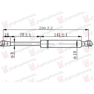 AMORTIZER GEPEK VRATA (CABRIO) (255L-350N)