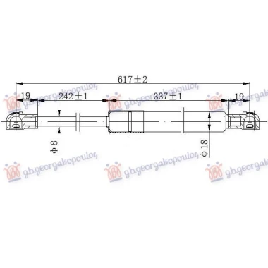 AMORTIZER GEPEK VRATA KARAVAN (617L-510N)