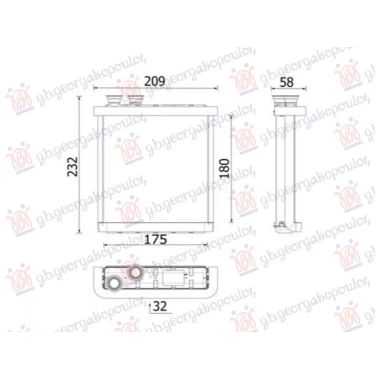 GREJAC KABINE BENZIN/DIZEL (180x175) (MAHLE BEHR PREMIUM LINE)