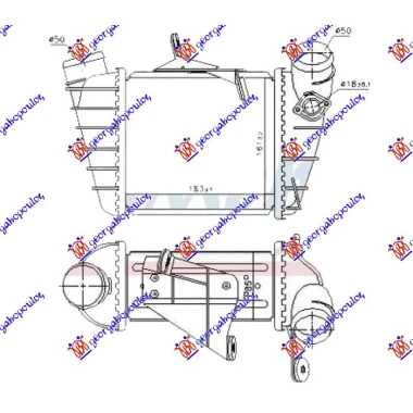 HLADNJAK INTERKULERA 1.9 Tdi DIZEL (183x161x85) (OTVOR ZA SENZOR 18mm)