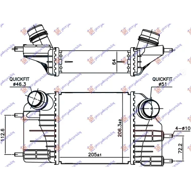 HLAD. INTERC. 1.5 dCi DIZ (205x205x64)
