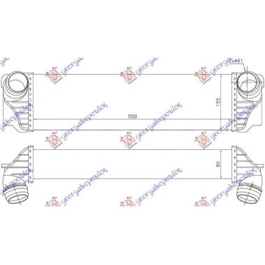 HLAD INTERC. 1.6-2.0 T.DIZEL(508x100x85)