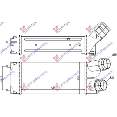 HLAD INTERCOOLER 1.6 HDi(300x150x80)