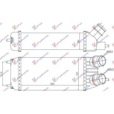 HLAD INTERCOOLER 1.6HDi DSL (300x155x80)