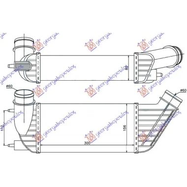 HLAD INTERCOOLER 2.0HDi (300x155x80) 06-