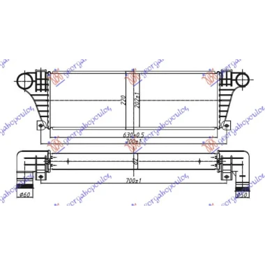 HLAD INTERCOOLER 2.5-2.8 T.D(630x217x63)