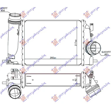 HLAD. INTERKULERA 1.5 DCi (282x217x62)