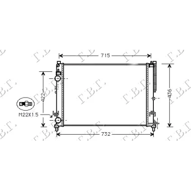 HLAD MOT. 1.6-2.0/1.9DTI +A/C(63.4x45)