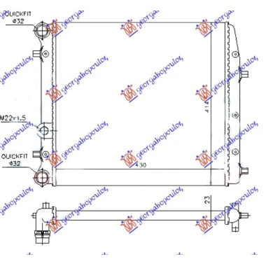 HLAD MOTORA -A/C (43x41) BEZ VENTILATORA
