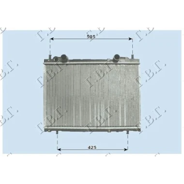 HLADNJAK MOTORA 1.4/2.0 (+AC) (37.5x56.3) SA VENTILOM