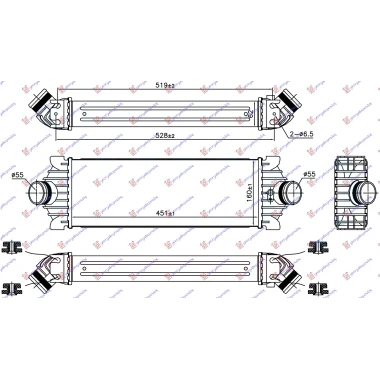 HLAD.INTERCOOLER 2.2 TDCI (451x160x62)