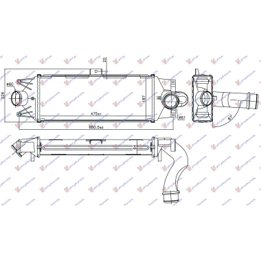 HLAD.INTERCOOLER 2.8 TD 09- (475x192x65)