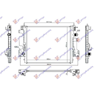 HLADNJAK MOTORA 0.9 TURBO BENZIN (MAN) (480x400x16)