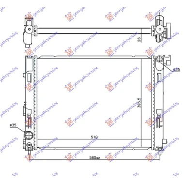 HLADNJAK MOTORA 1.0i 1.3 DIG-TURBO BENZIN (510x395x26)