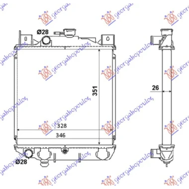 HLADNJAK 1.6i 16V +/- AC (35x33x2.6)