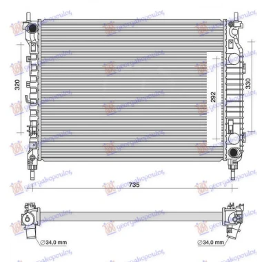 HLADNJAK 2.2 TDCi MAN. DIZ (670x500x34)