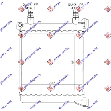 HLADNJAK MOTORA 2.0 (220i) BENZIN (AUTO) (680x320x26) (3 CEVI) (NISSENS)