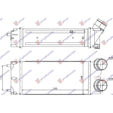 HLADNJAK INTERCOOLER 1.6 HDI (300x150x80