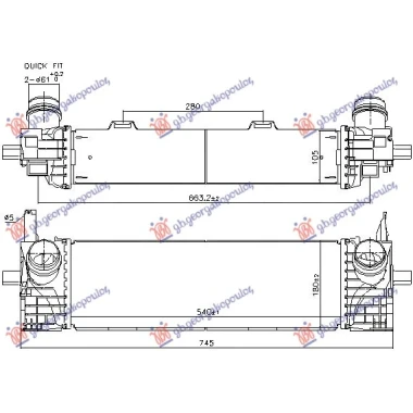 HLADNJAK INTERKULERA 2.0 BENZIN - 3.0 DIZEL (540x173x105)