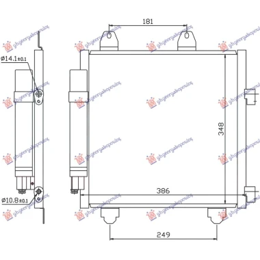 HLADNJAK KLIME 1.0 BENZIN - 1.4 HDi DIZEL (350x330x16) (KOYO)