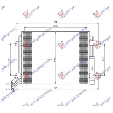 HLADNJAK KLIME 1.4 Tsi 2.0 TFSi BENZIN / 2.0 TDi DIZEL (540x450x16) (NRF)