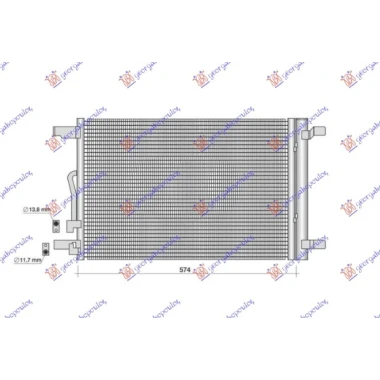HLADNJAK KLIME 1.4/1.5/2.0 TSI BENZIN - 2.0 TDI DIZEL (576x388) (KOYO)