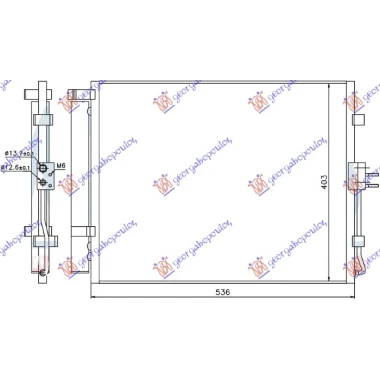 HLADNJAK KLIME 1.6 BENZIN - 1.6 CRDi DIZEL (495x400x16) (MARELLI)