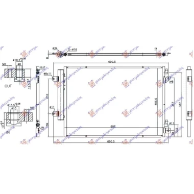 HLADNJAK KLIME 1.6 DDiS DIZEL (607x407x12) SA START/STOP SISTEMOM (VALEO)