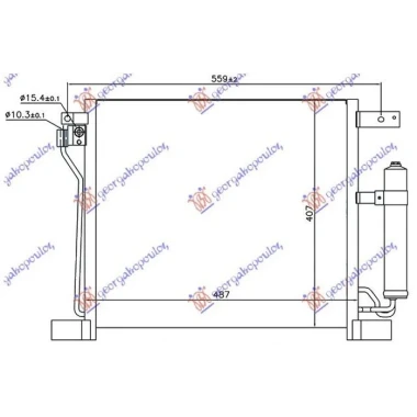 HLADNJAK KLIME 1.6 DIC TURBO BENZIN (485x400x16) (NISSENS)