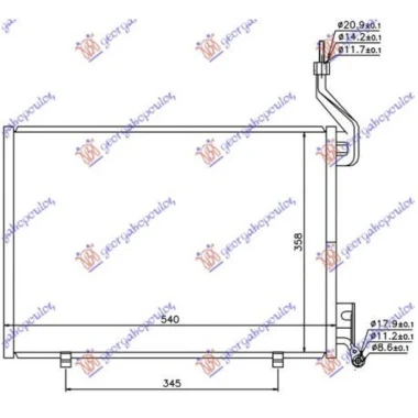 HLADNJAK KLIME 1.6 TDCi DIZEL (500x350x16) (NISSENS)
