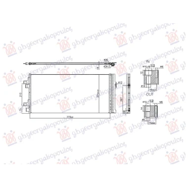 HLADNJAK KLIME 2.3 DIZEL MULTIJET (773x371x16) (NISSENS)