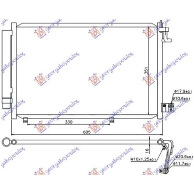HLADNJAK KLIME BENZIN - 1.4TDCi (530x350x16) (NISSENS)