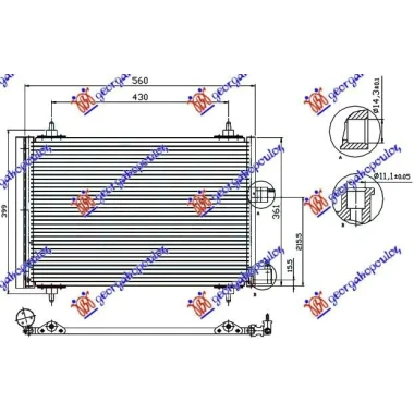 HLADNJAK KLIME BENZIN 1.9/2.0 DIZEL (520x360x16) (NRF)