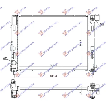 HLADNJAK MOTORA 0.9 IG-T BENZIN - 1.5 dCi DIZEL (510x395x12) (NISSENS)