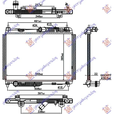 HLADNJAK MOTORA 1.0 EcoBoost BENZIN (AUTO) (385x545x22) (NRF)