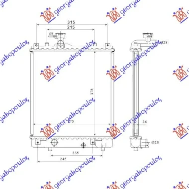 HLADNJAK MOTORA 1.0/1.2 (37.5x38) (OTVOREN SISTEM) VALEO (VALEO) (MADJARSKA)