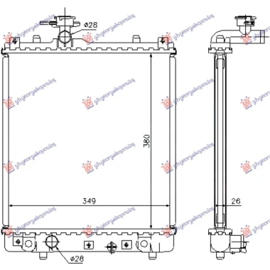 HLADNJAK MOTORA 1.0/1.2 BENZIN (MAN) (375x380x34) (OTVOREN SISTEM) (MEHANICKI SPOJ) (NRF)