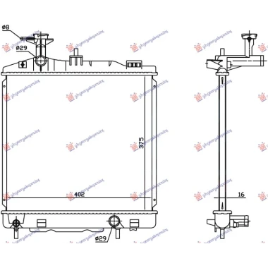 HLADNJAK MOTORA 1.0/1.2 BENZIN (MAN) (375x395x16) (KOYO)