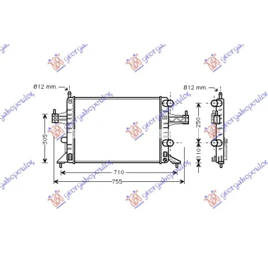 HLADNJAK MOTORA 1.0/1.2/1.4 (MAN) (+/-AC) (54x38) (VALEO)