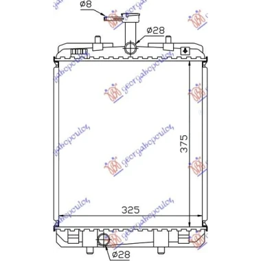 HLADNJAK MOTORA 1.0cc (+/-AC) (374x326) (MARELLI)