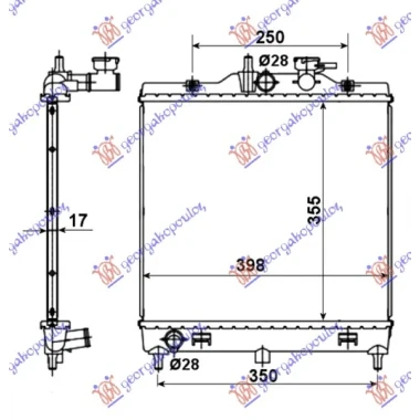 HLADNJAK MOTORA 1.0i/1.1i 12V (+/-AC) (35.5x39.8) (NRF)