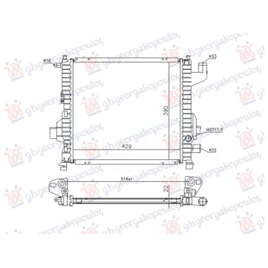 HLADNJAK MOTORA 1.1/1.2 BENZIN (+AC) (430x395) (NRF)