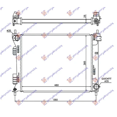 HLADNJAK MOTORA 1.1/1.4 CRDi (MAN) DIZEL (480x385x26) (INDIJA) (NRF)